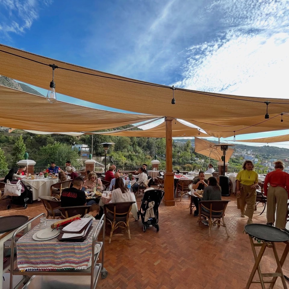 Panoramic terrace view at Triana Café & Restaurant in Chefchaouen