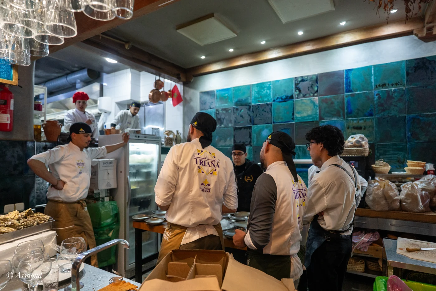 Triana team at work inside the Chefchaouen restaurant