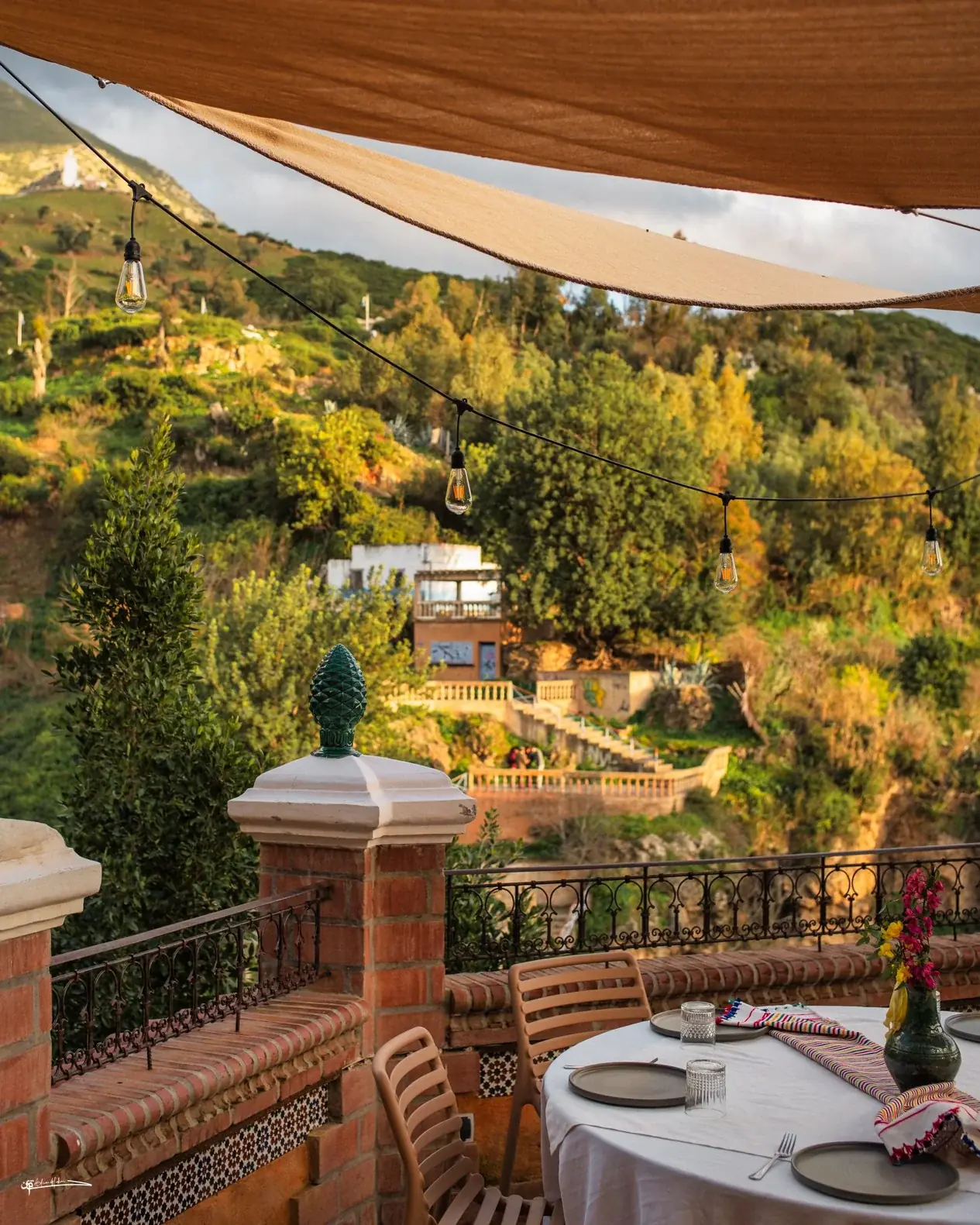 Terraza rooftop de Triana al atardecer